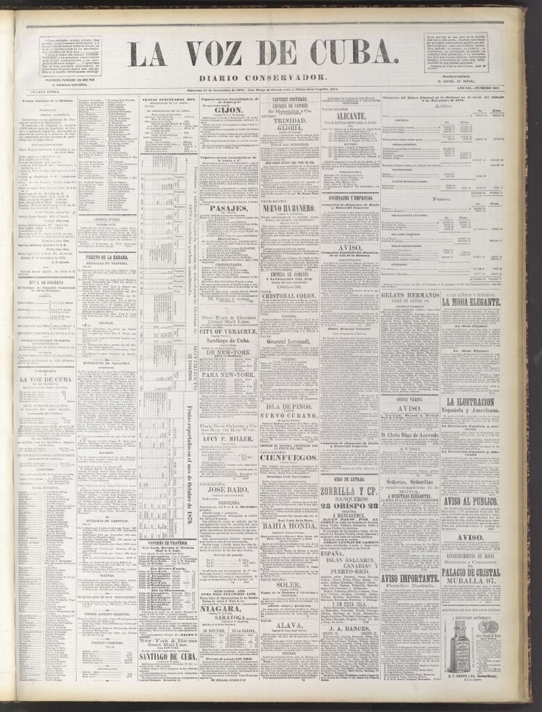 Miniatura de La Voz de Cuba : diario conservador del 12 de noviembre de 1879