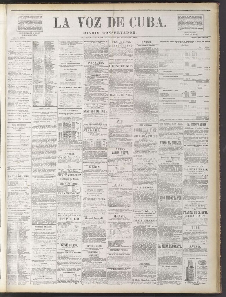 Miniatura de La Voz de Cuba : diario conservador del 14 de noviembre de 1879