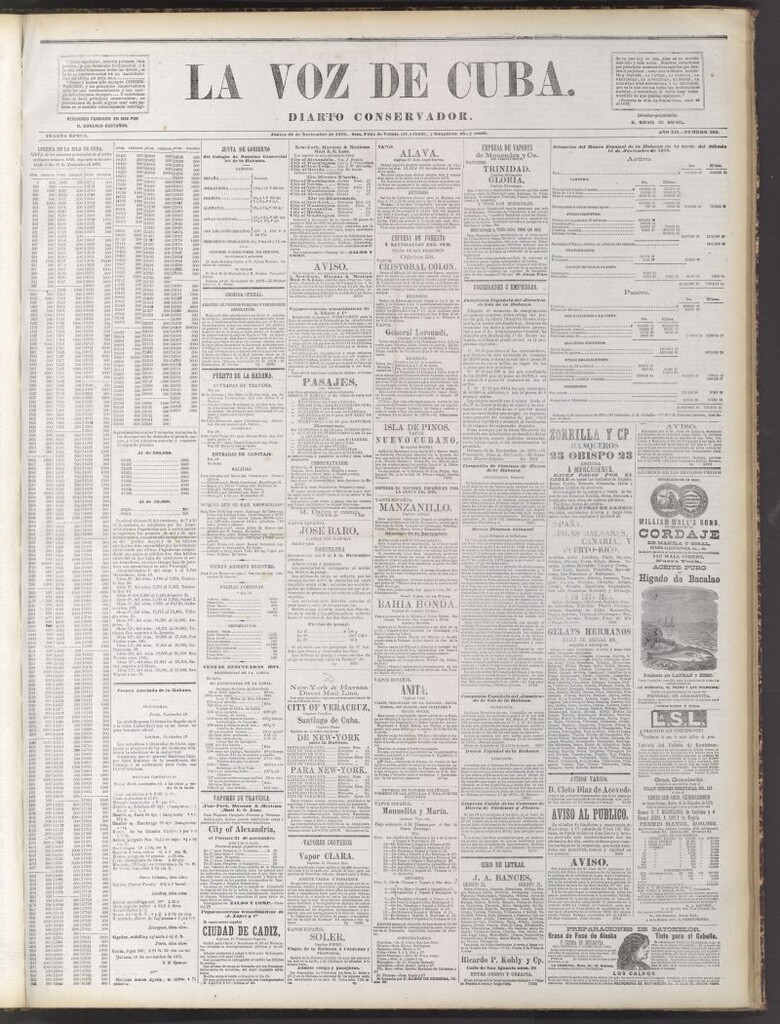 Miniatura de La Voz de Cuba : diario conservador del 20 de noviembre de 1879