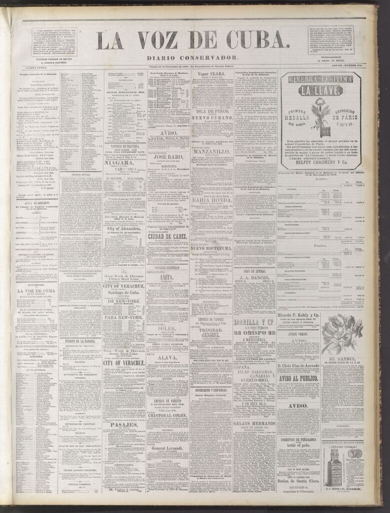 Miniatura de La Voz de Cuba : diario conservador del 21 de noviembre de 1879