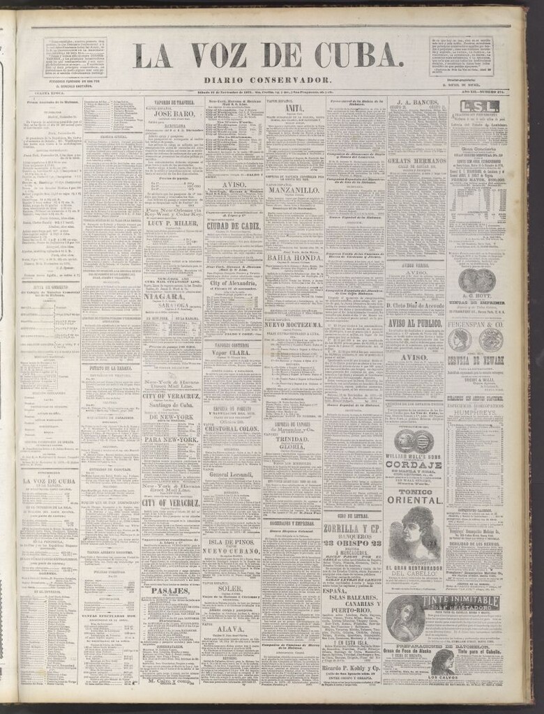 Miniatura de La Voz de Cuba : diario conservador del 22 de noviembre de 1879