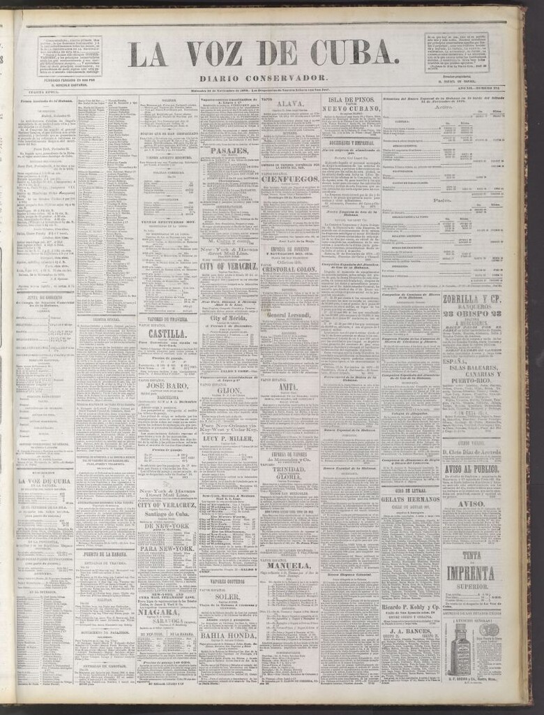 Miniatura de La Voz de Cuba : diario conservador del 26 de noviembre de 1879
