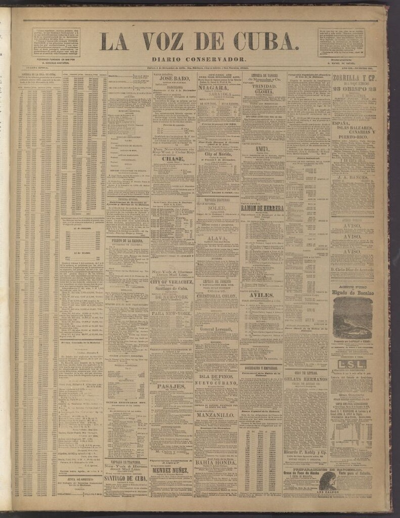 Miniatura de La Voz de Cuba : diario conservador del 4 de diciembre de 1879