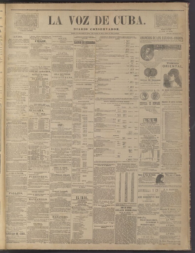 Miniatura de La Voz de Cuba : diario conservador del 6 de diciembre de 1879