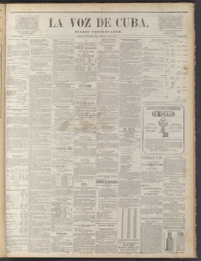 Miniatura de La Voz de Cuba : diario conservador del 7 de diciembre de 1879