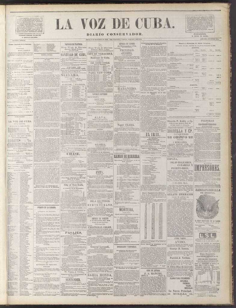 Miniatura de La Voz de Cuba : diario conservador del 9 de diciembre de 1879
