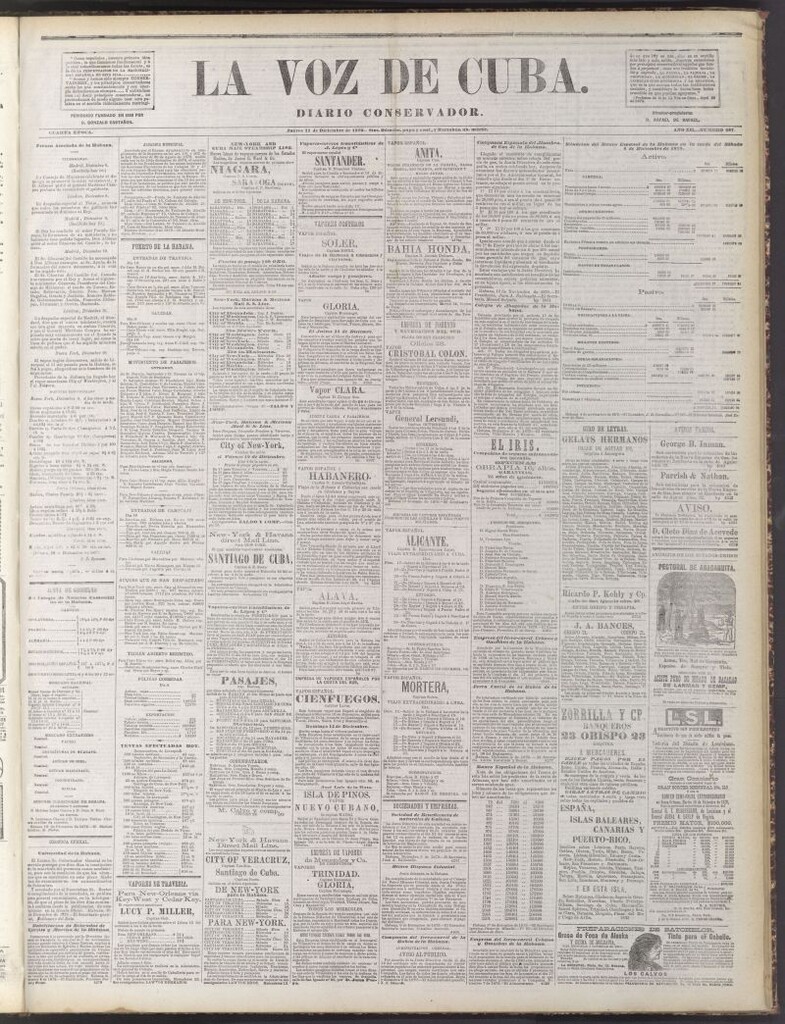 Miniatura de La Voz de Cuba : diario conservador del 11 de diciembre de 1879