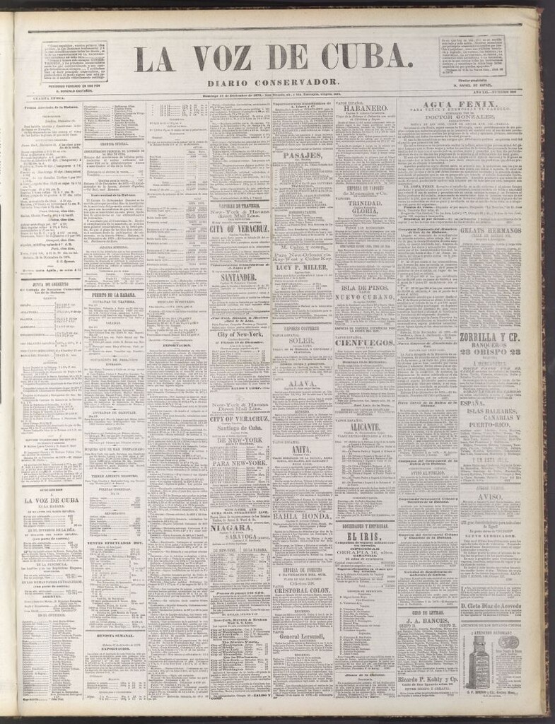 Miniatura de La Voz de Cuba : diario conservador del 14 de diciembre de 1879
