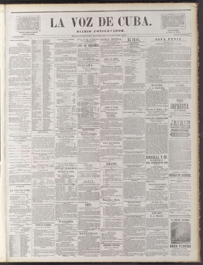 Miniatura de La Voz de Cuba : diario conservador del 16 de diciembre de 1879