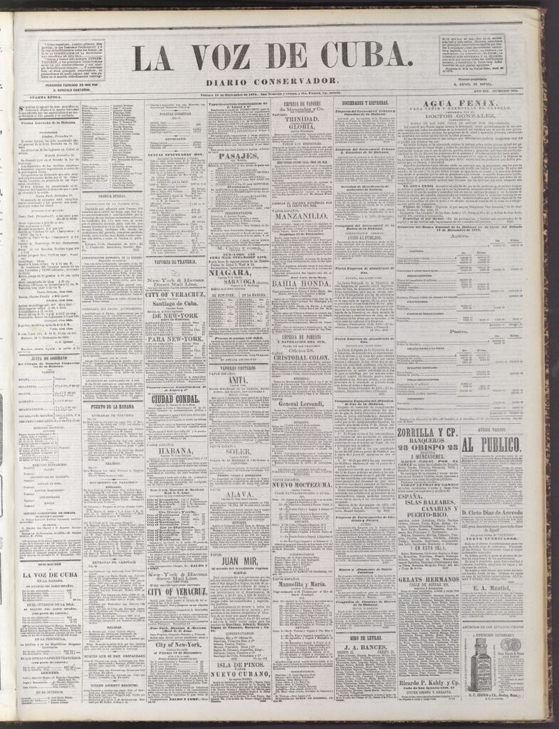 Miniatura de La Voz de Cuba : diario conservador del 19 de diciembre de 1879