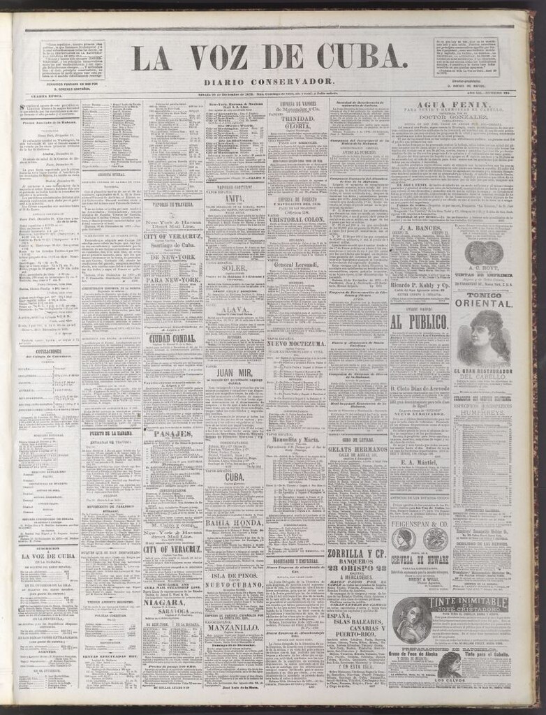 Miniatura de La Voz de Cuba : diario conservador del 20 de diciembre de 1879