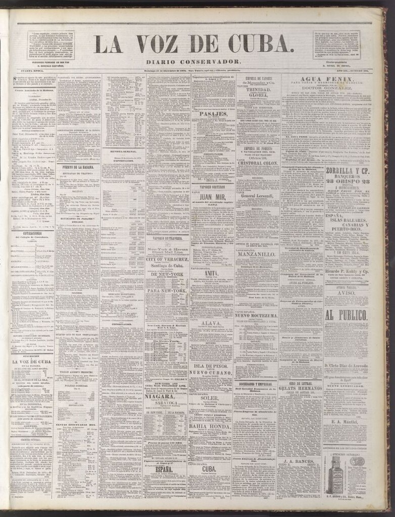 Miniatura de La Voz de Cuba : diario conservador del 21 de diciembre de 1879