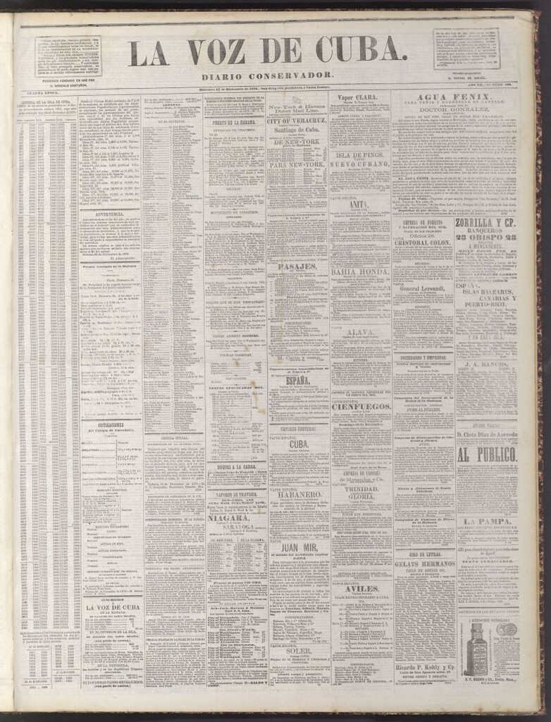 Miniatura de La Voz de Cuba : diario conservador del 24 de diciembre de 1879