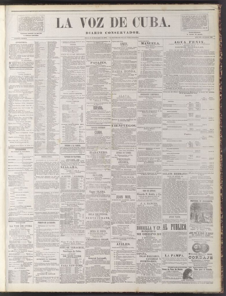 Miniatura de La Voz de Cuba : diario conservador del 25 de diciembre de 1879