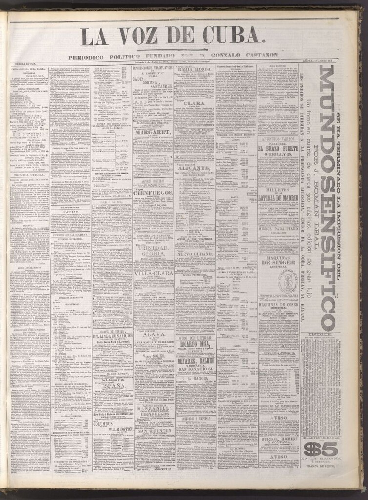 Miniatura de La Voz de Cuba : diario conservador del 8 de julio de 1876