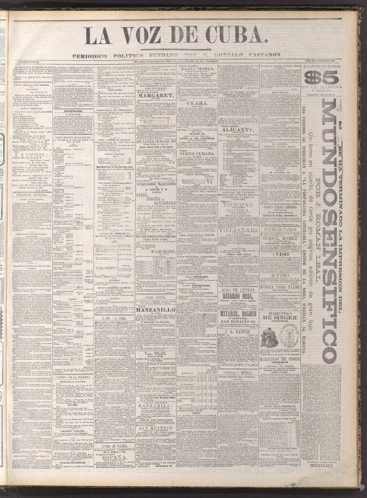 Miniatura de La Voz de Cuba : diario conservador del 12 de julio de 1876