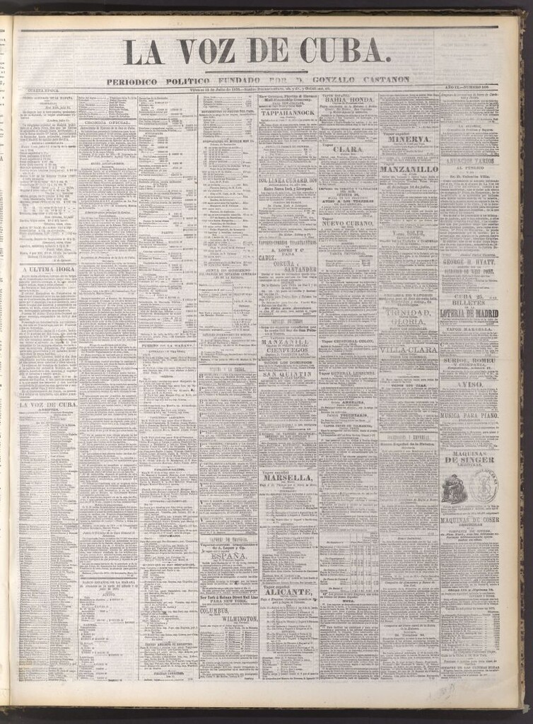 Miniatura de La Voz de Cuba : diario conservador del 14 de julio de 1876
