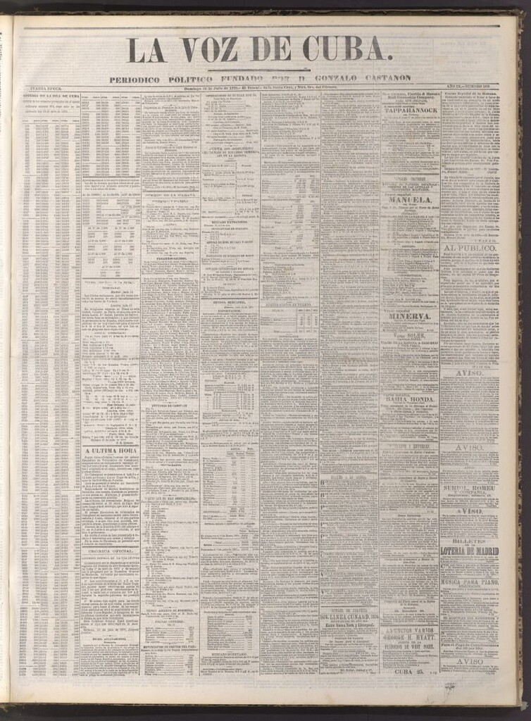 Miniatura de La Voz de Cuba : diario conservador del 16 de julio de 1876