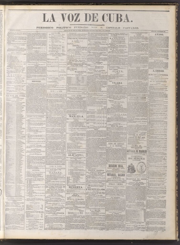 Miniatura de La Voz de Cuba : diario conservador del 20 de julio de 1876