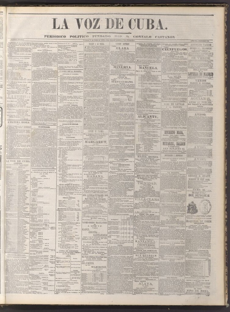 Miniatura de La Voz de Cuba : diario conservador del 21 de julio de 1876
