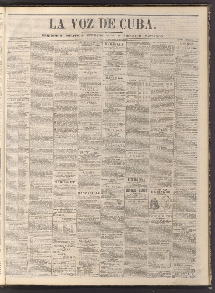 Miniatura de La Voz de Cuba : diario conservador del 26 de julio de 1876