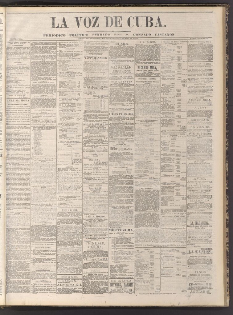 Miniatura de La Voz de Cuba : diario conservador del 5 de agosto de 1876