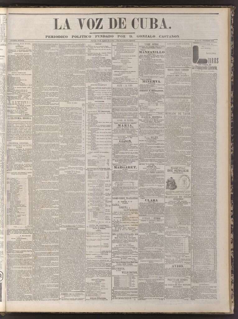 Miniatura de La Voz de Cuba : diario conservador del 24 de agosto de 1876