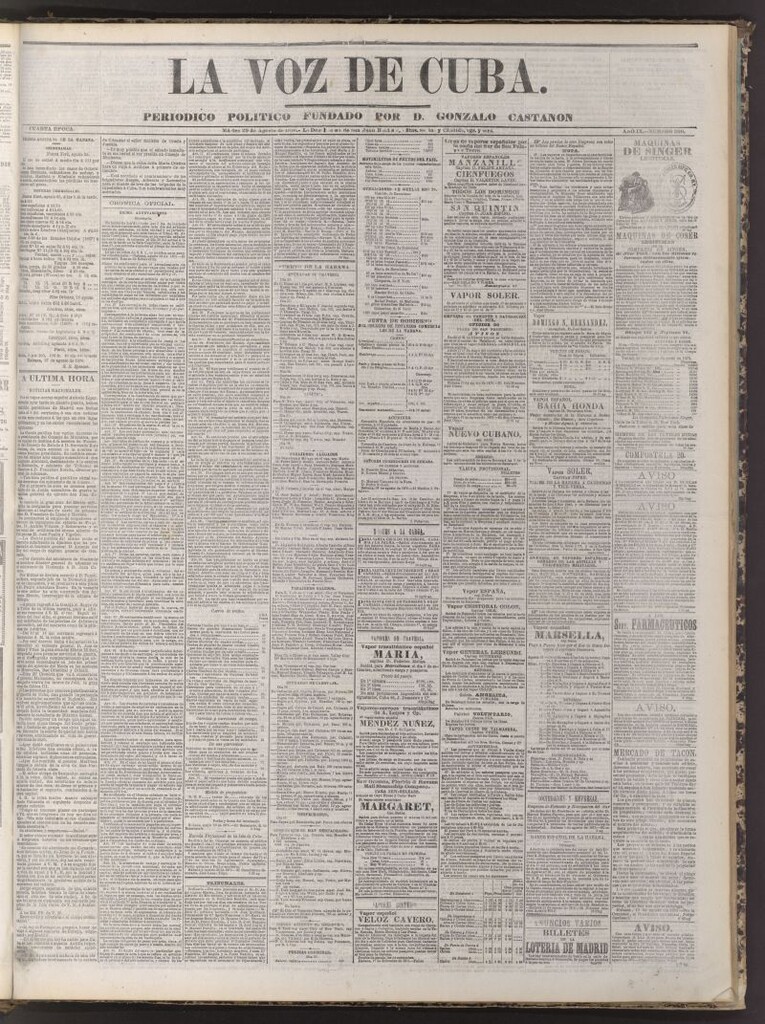 Miniatura de La Voz de Cuba : diario conservador del 29 de agosto de 1876