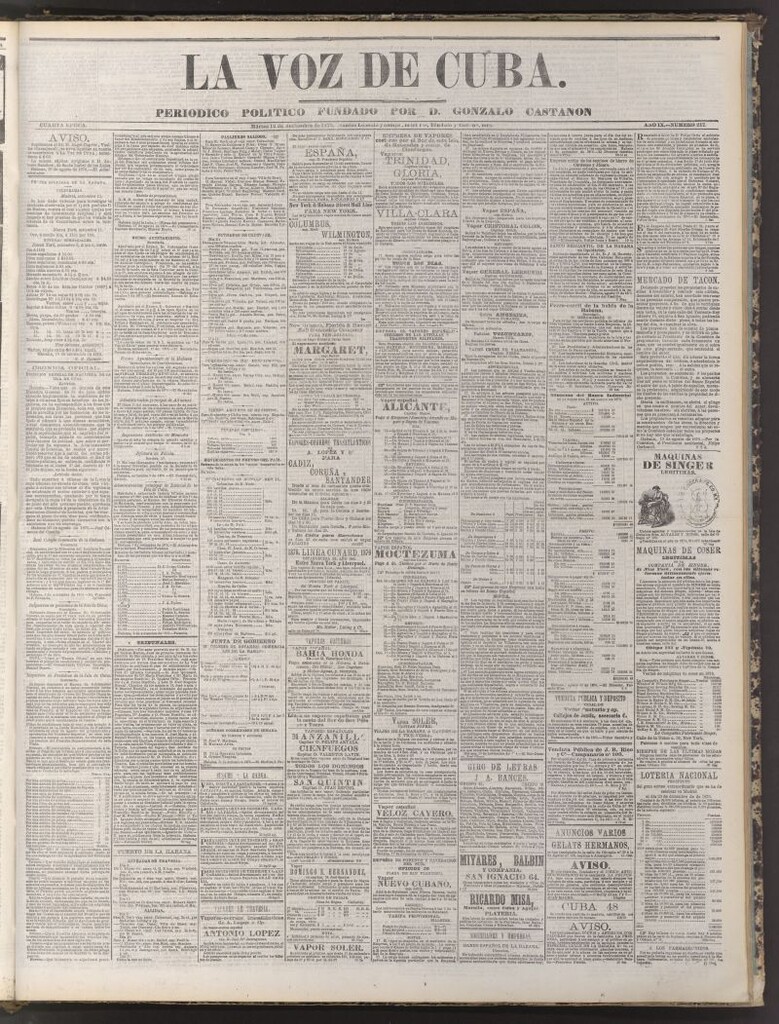 Miniatura de La Voz de Cuba : diario conservador del 12 de septiembre de 1876