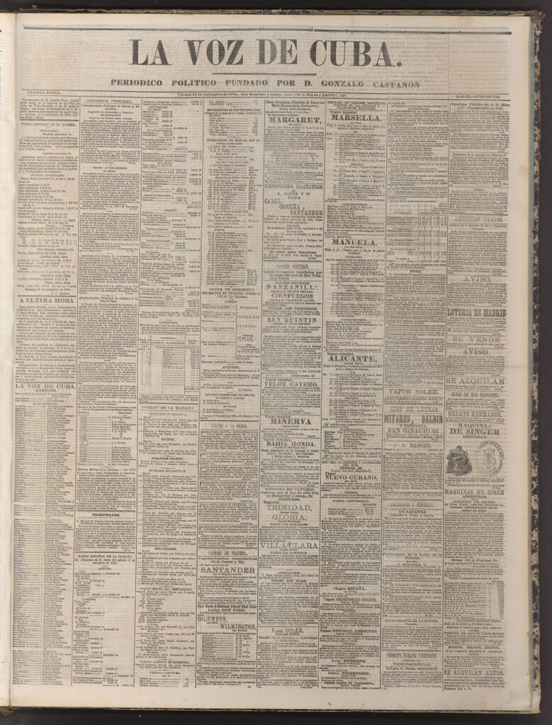 Miniatura de La Voz de Cuba : diario conservador del 22 de septiembre de 1876