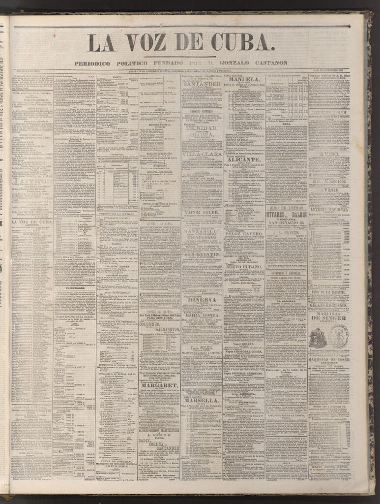 Miniatura de La Voz de Cuba : diario conservador del 23 de septiembre de 1876