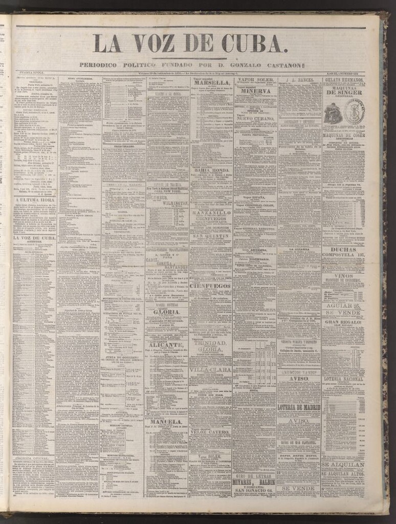 Miniatura de La Voz de Cuba : diario conservador del 29 de septiembre de 1876