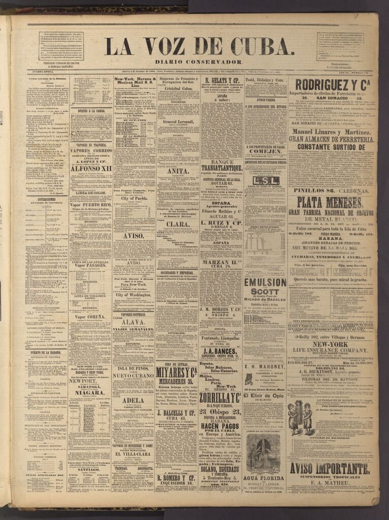 Miniatura de La Voz de Cuba : diario conservador del 5 de octubre de 1882