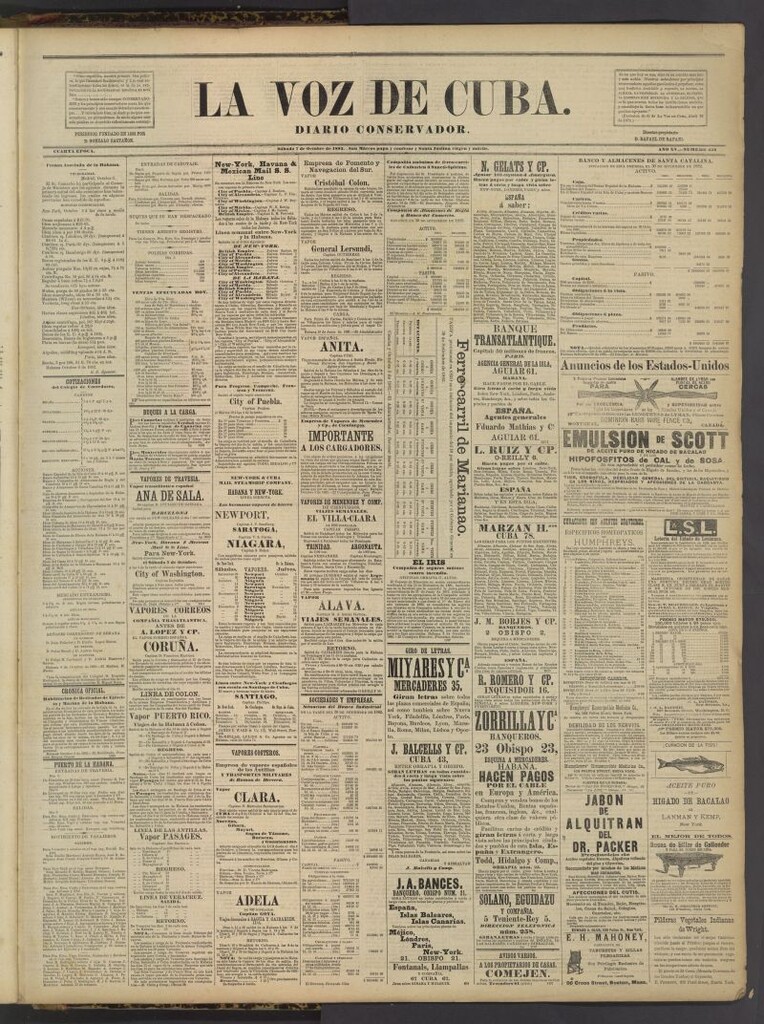 Miniatura de La Voz de Cuba : diario conservador del 7 de octubre de 1882