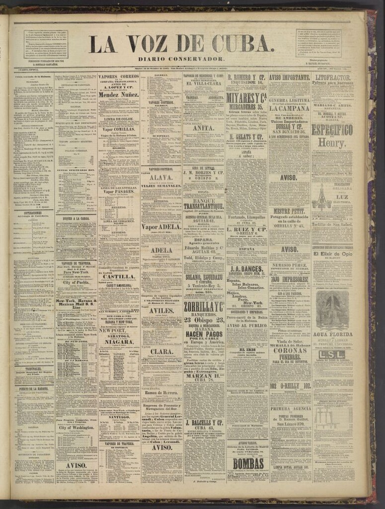 Miniatura de La Voz de Cuba : diario conservador del 24 de octubre de 1882