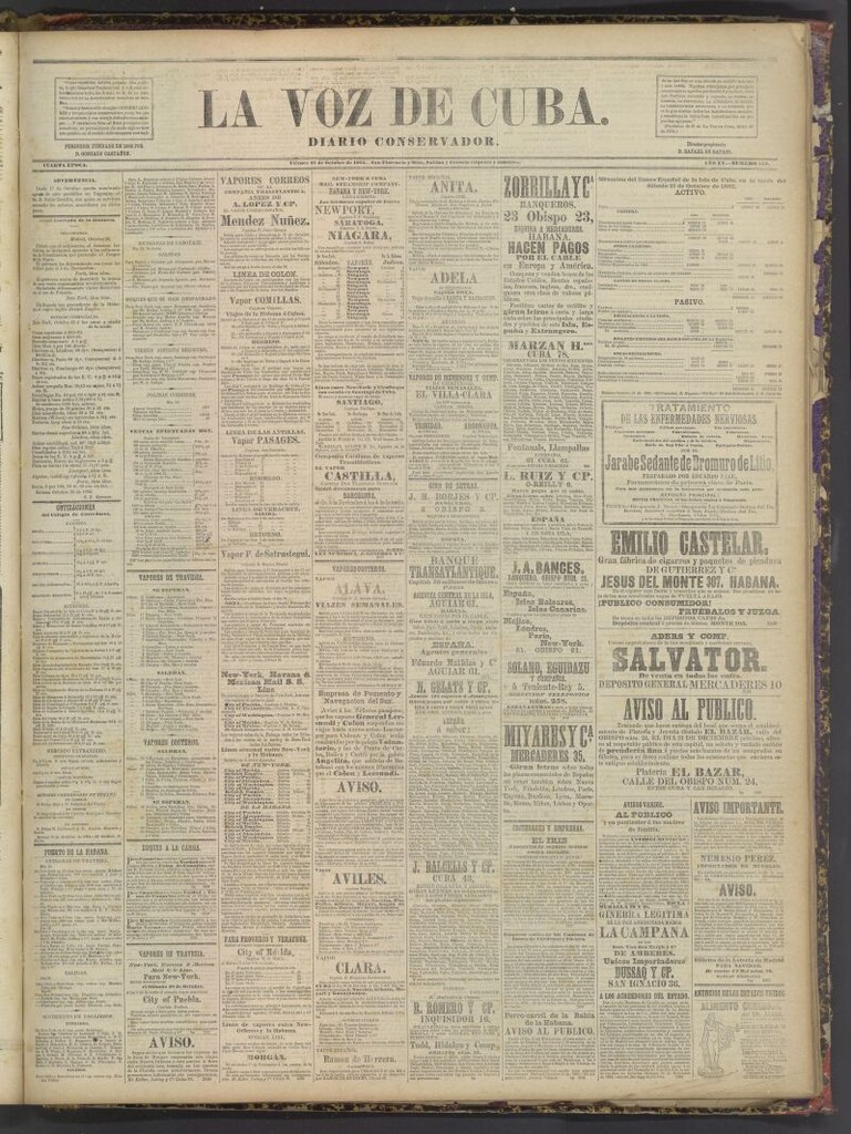 Miniatura de La Voz de Cuba : diario conservador del 27 de octubre de 1882