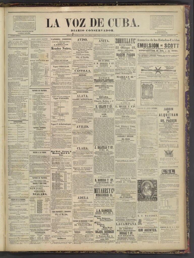 Miniatura de La Voz de Cuba : diario conservador del 28 de octubre de 1882