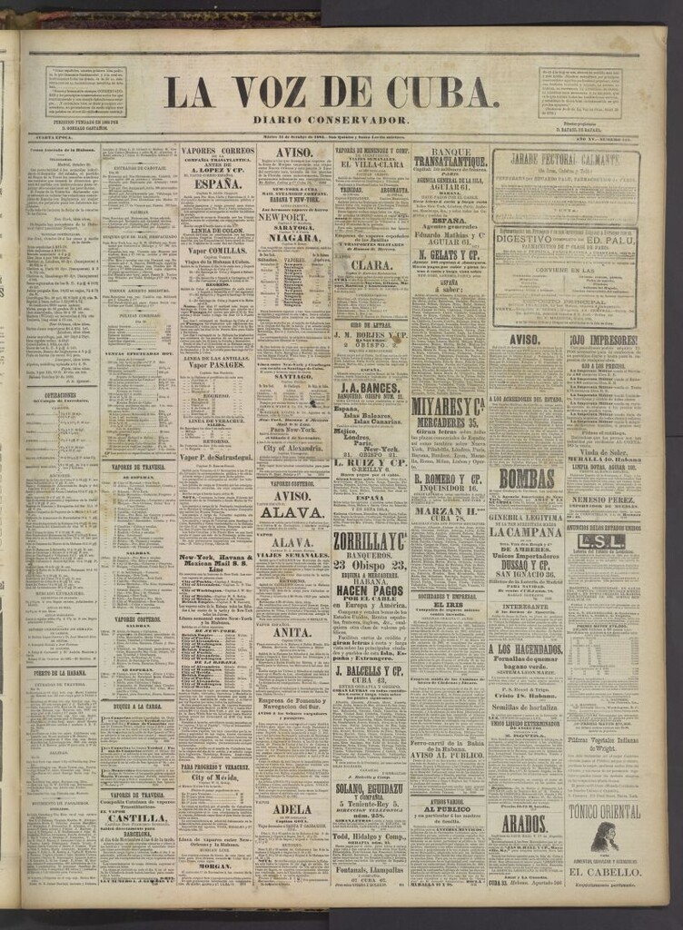 Miniatura de La Voz de Cuba : diario conservador del 31 de octubre de 1882
