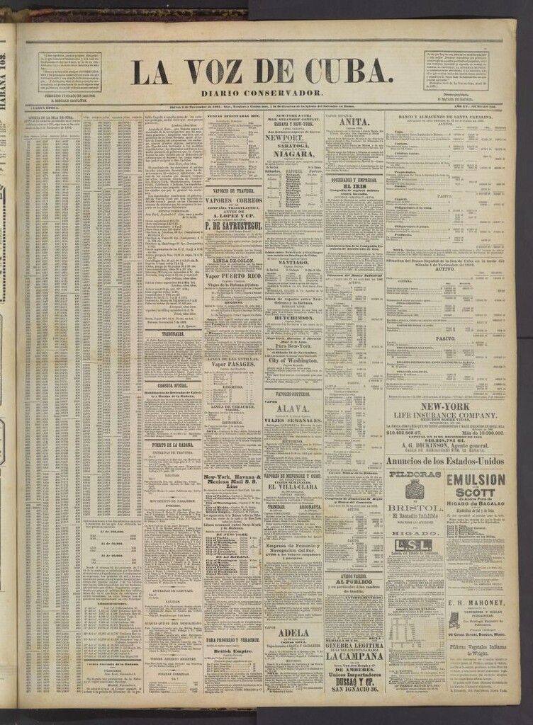 Miniatura de La Voz de Cuba : diario conservador del 9 de noviembre de 1882