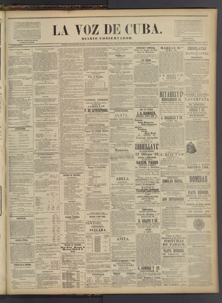 Miniatura de La Voz de Cuba : diario conservador del 12 de noviembre de 1882