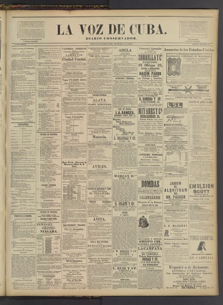 Miniatura de La Voz de Cuba : diario conservador del 18 de noviembre de 1882