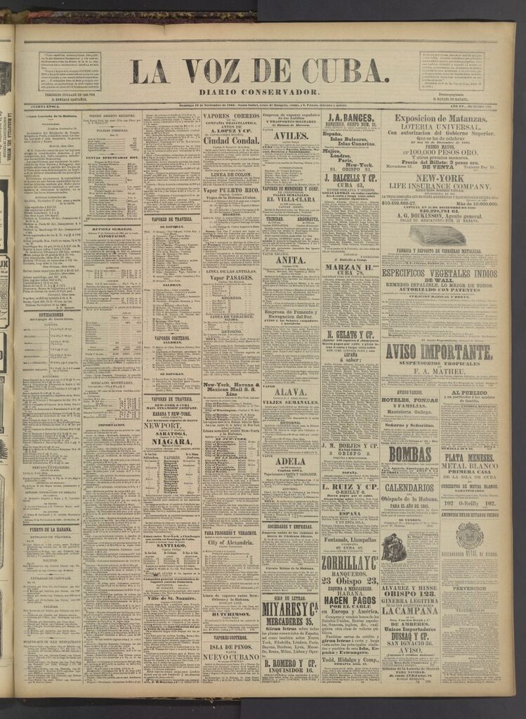 Miniatura de La Voz de Cuba : diario conservador del 19 de noviembre de 1882