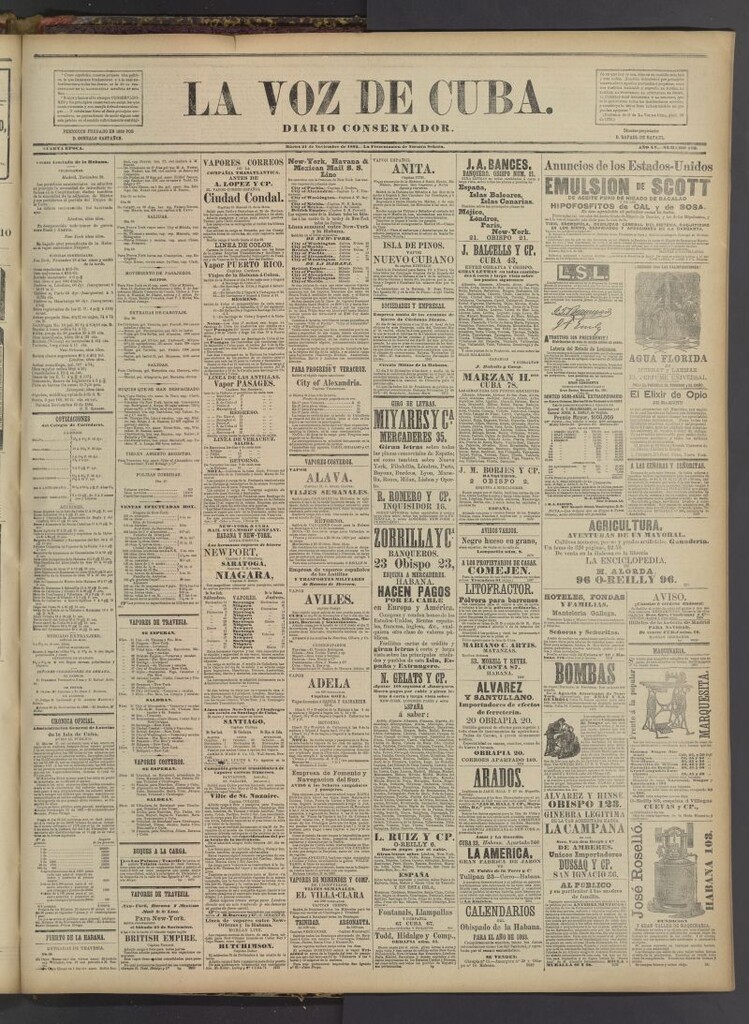 Miniatura de La Voz de Cuba : diario conservador del 21 de noviembre de 1882