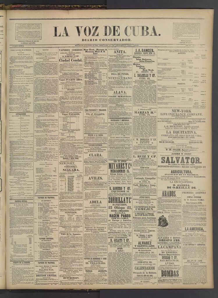 Miniatura de La Voz de Cuba : diario conservador del 22 de noviembre de 1882
