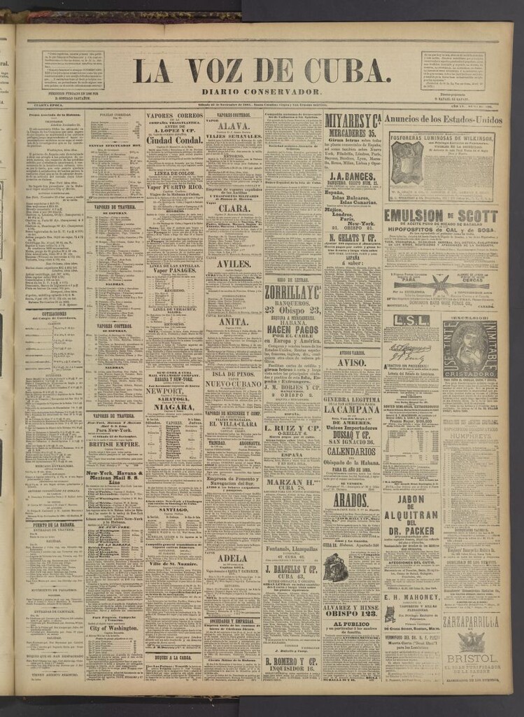 Miniatura de La Voz de Cuba : diario conservador del 25 de noviembre de 1882