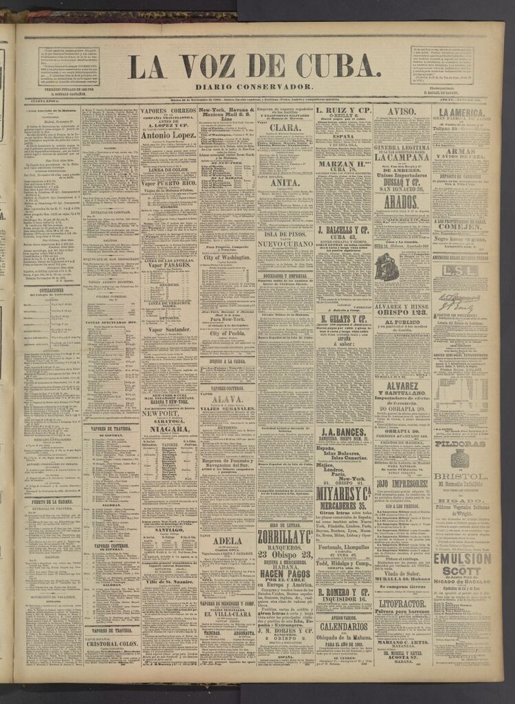 Miniatura de La Voz de Cuba : diario conservador del 28 de noviembre de 1882