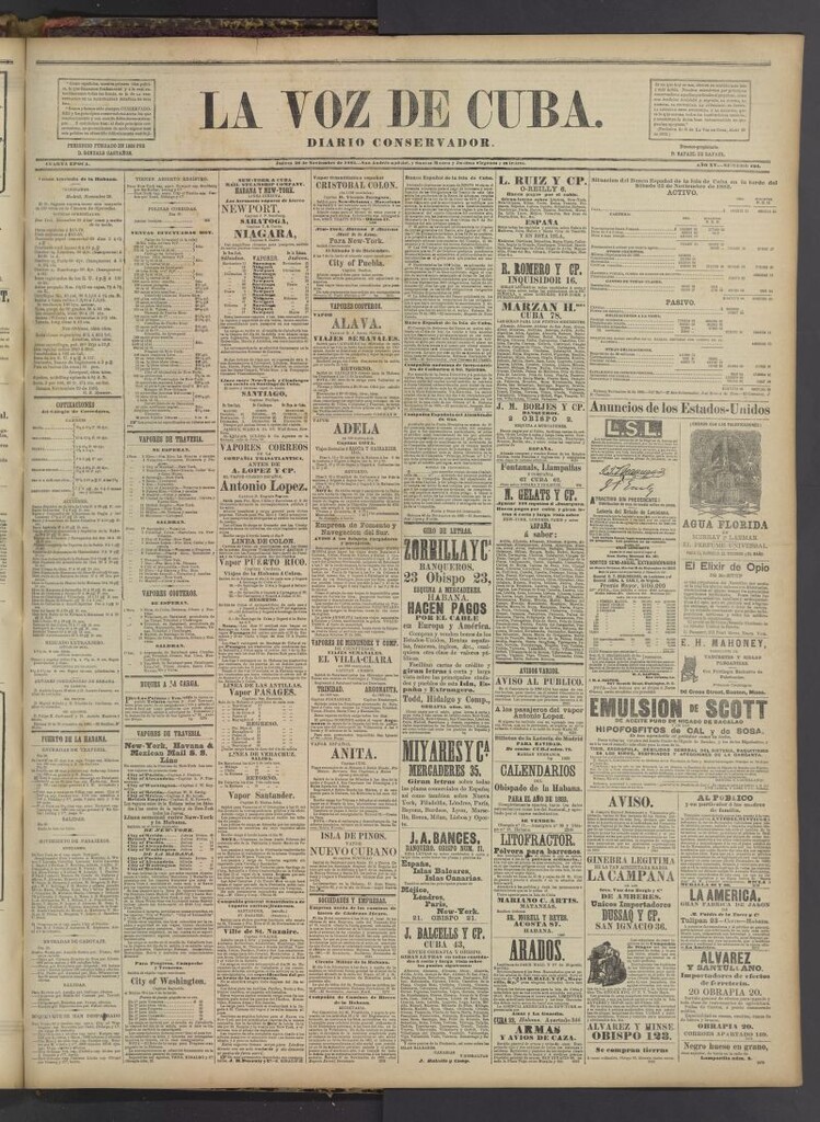 Miniatura de La Voz de Cuba : diario conservador del 30 de noviembre de 1882