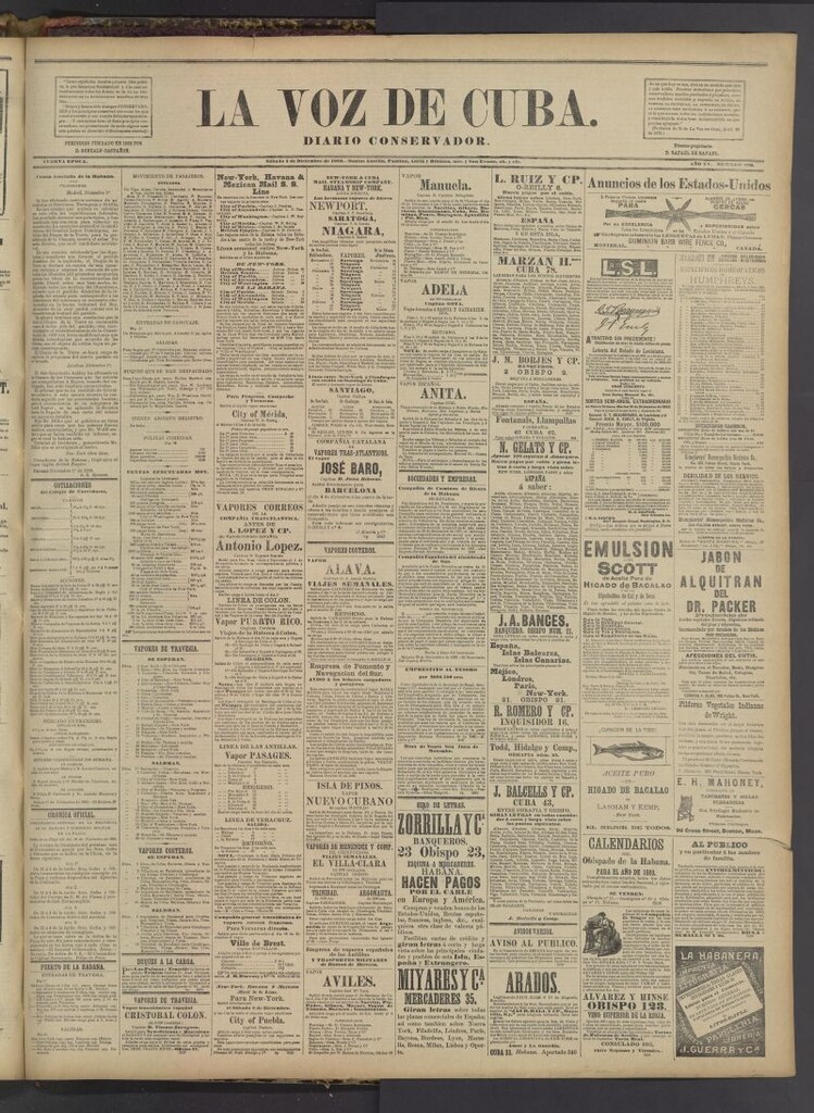 Miniatura de La Voz de Cuba : diario conservador del 2 de diciembre de 1882