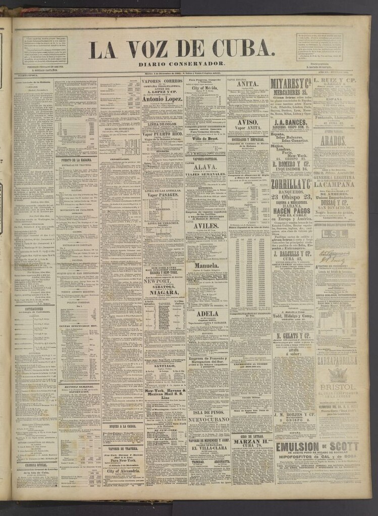 Miniatura de La Voz de Cuba : diario conservador del 5 de diciembre de 1882