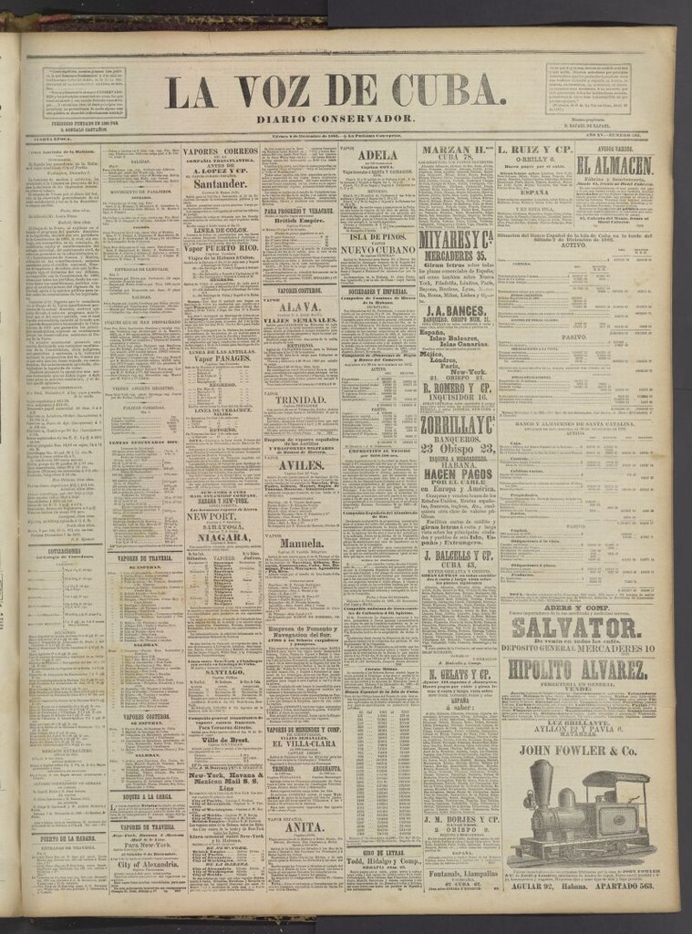 Miniatura de La Voz de Cuba : diario conservador del 8 de diciembre de 1882